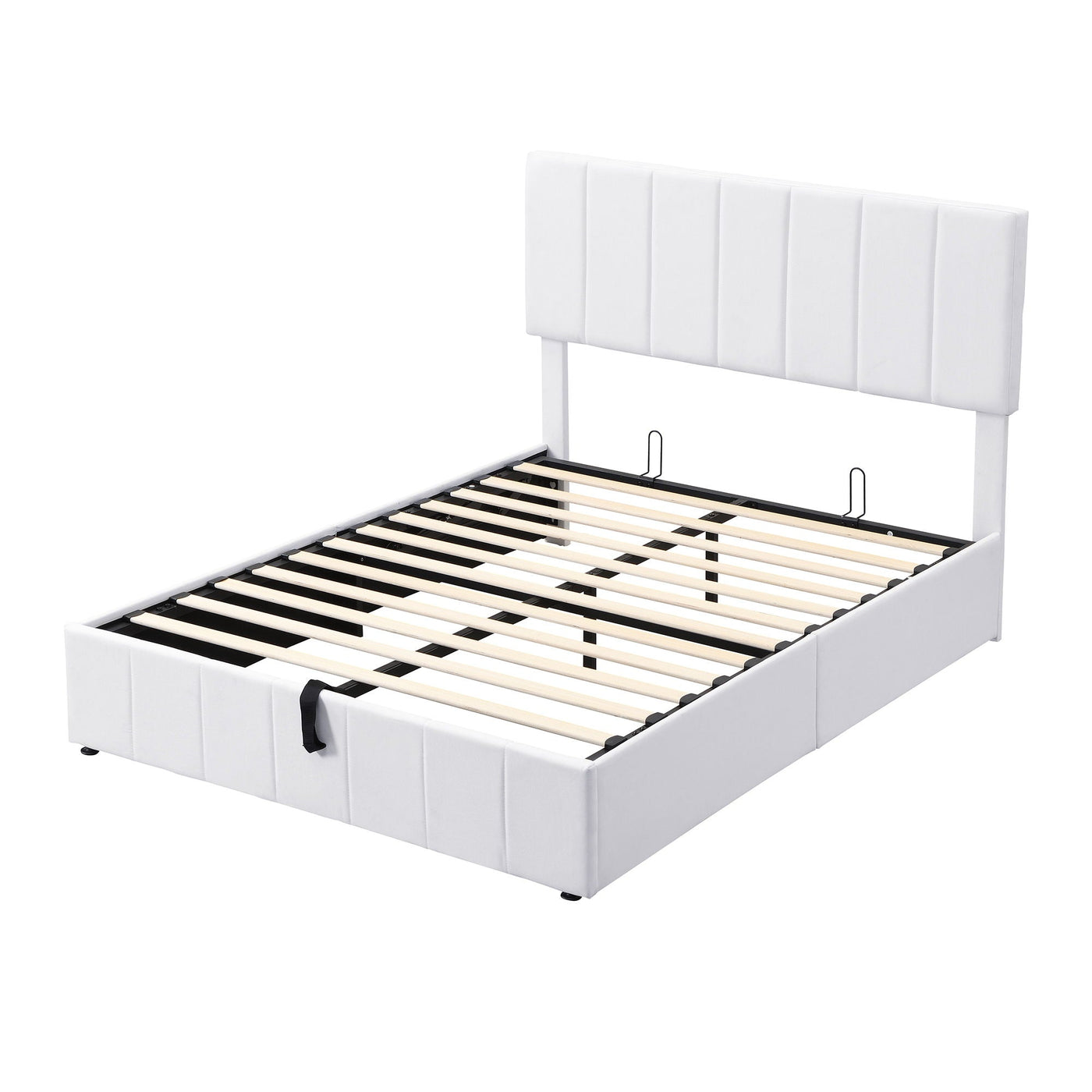 Elegant Upholstered Platform Bed With Hydraulic Storage System by Unique Piece Furniture