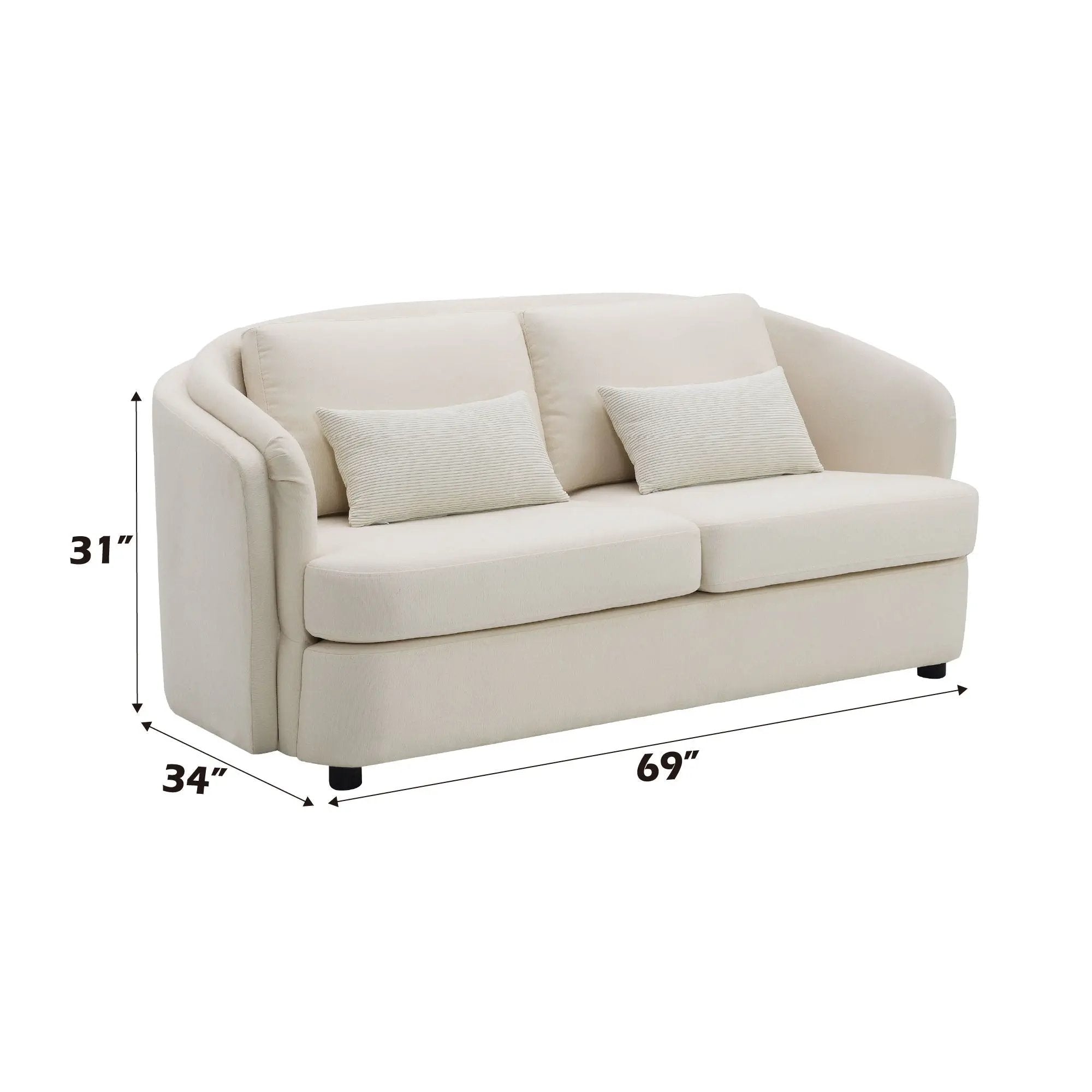 Mariko - Linen 3 Pieces Living Room Set - Beige by HouseOfZazla