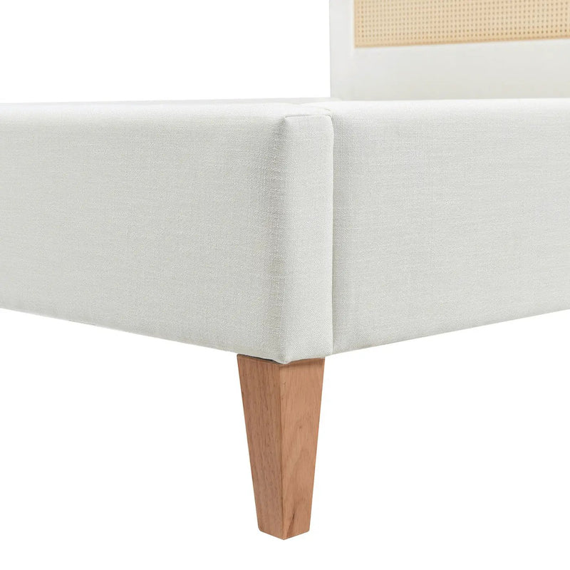 Haley - Upholstered Cane Back Platform Bed by Unique Piece Furniture