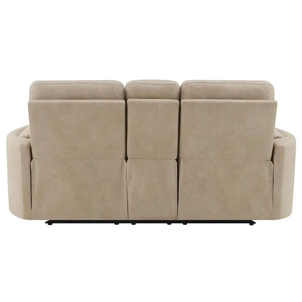 Elison - Motion Loveseat With Console - Dark Beige Polish Microfiber by Unique Piece Furniture