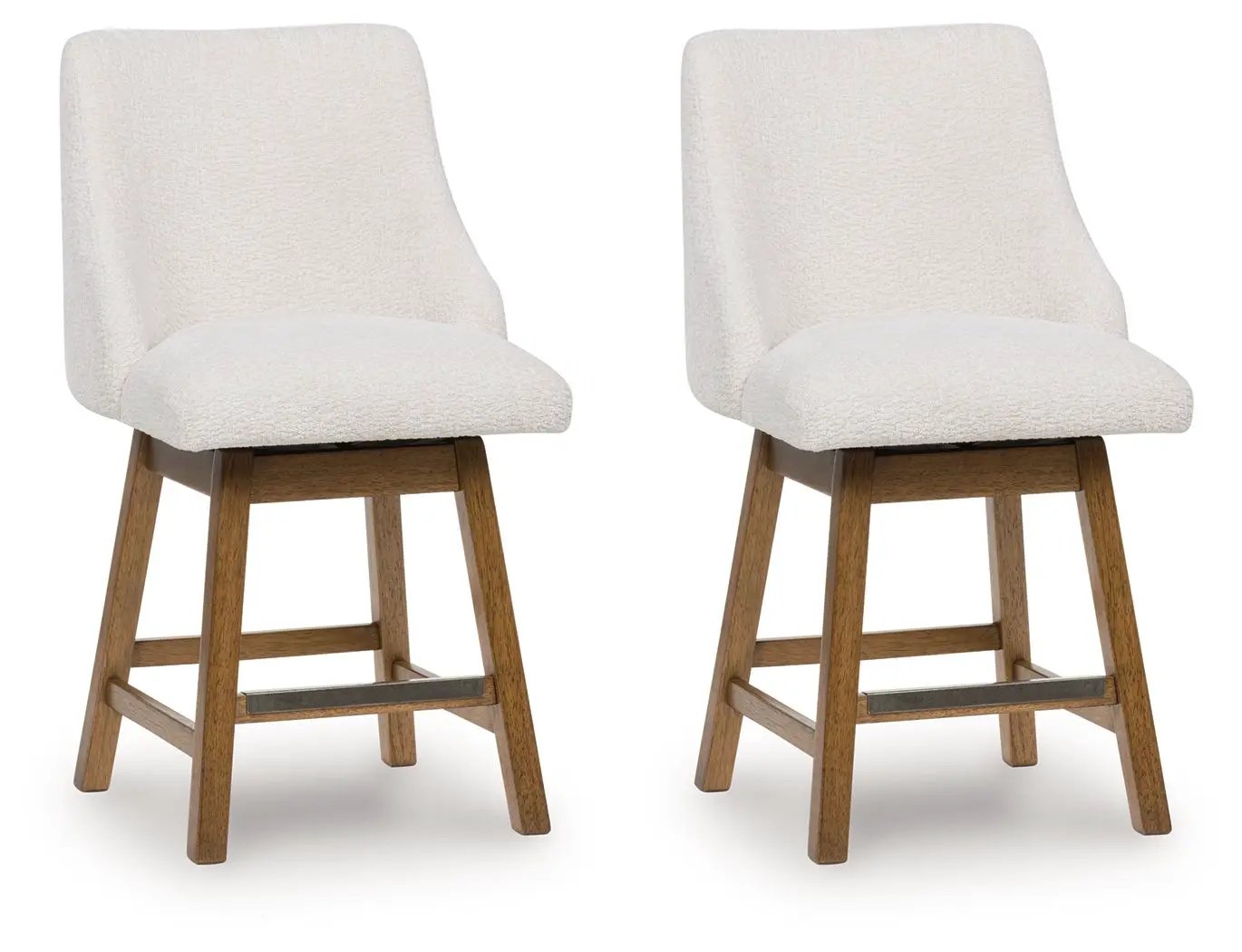 Cabalynn - Upholstered Swivel Barstool (Set of 2) - Oatmeal / Light Brown by Unique Piece Furniture