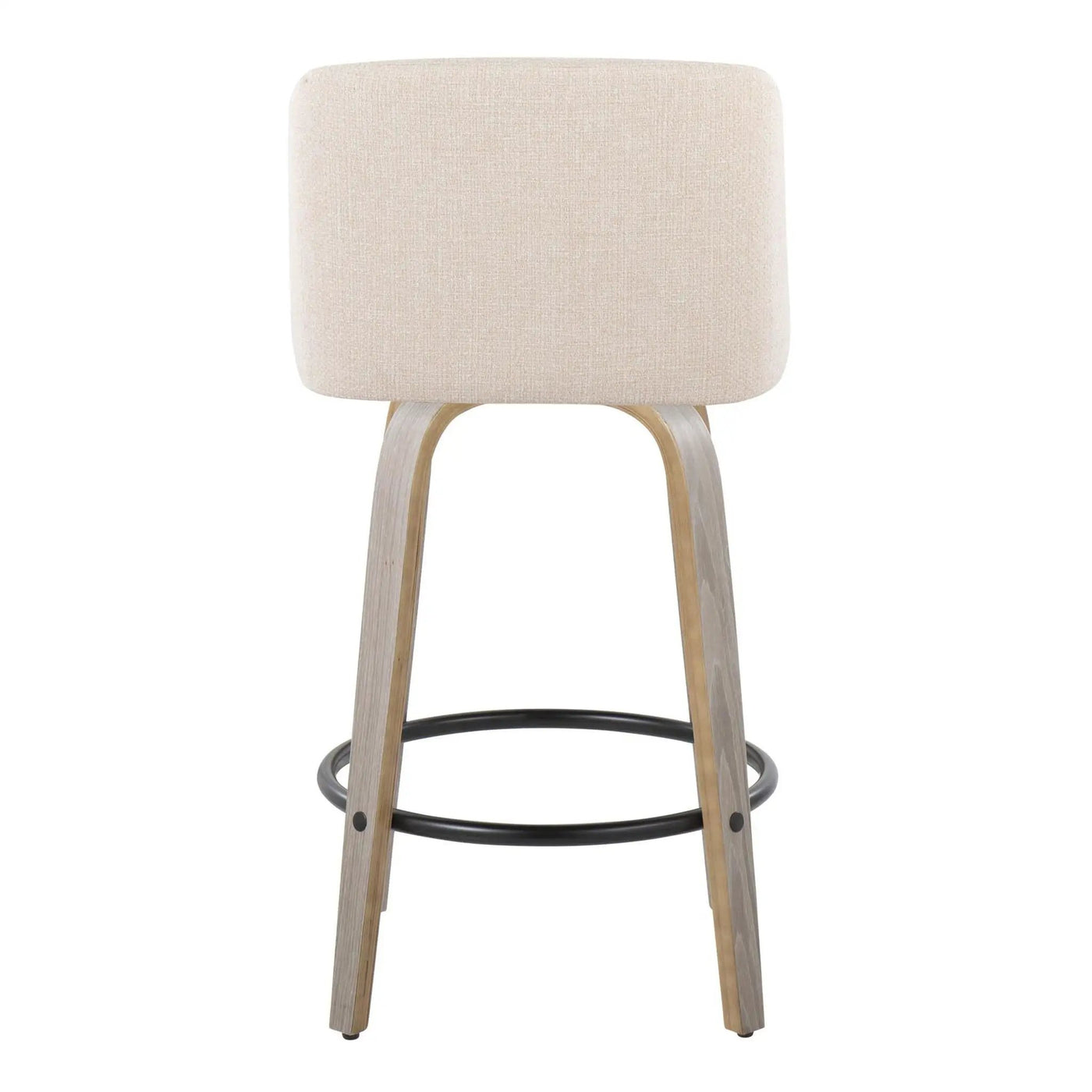 Toriano - Contemporary Fixed Height Counter Stool With Swivel & Round Footrest (Set of 2) by HouseOfZazla