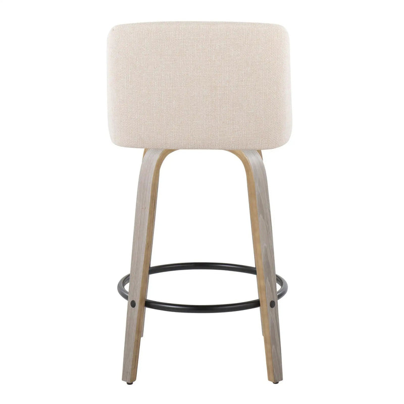 Toriano - Contemporary Fixed Height Counter Stool With Swivel & Round Footrest (Set of 2) by Unique Piece Furniture