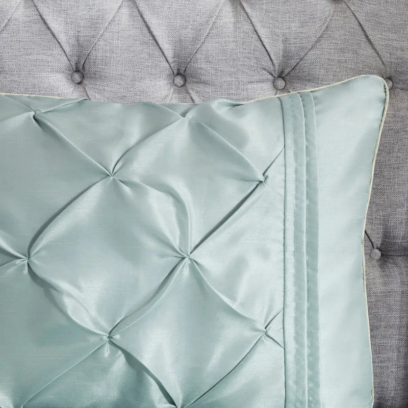 7 Piece Tufted Comforter Set Seafoam California King by HouseOfZazla