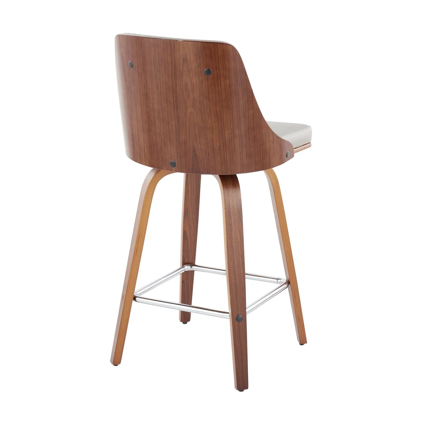 Gianna - Mid Century Modern Fixed Height Counter Stool With Swivel With Square Footrest (Set of 2) by HouseOfZazla