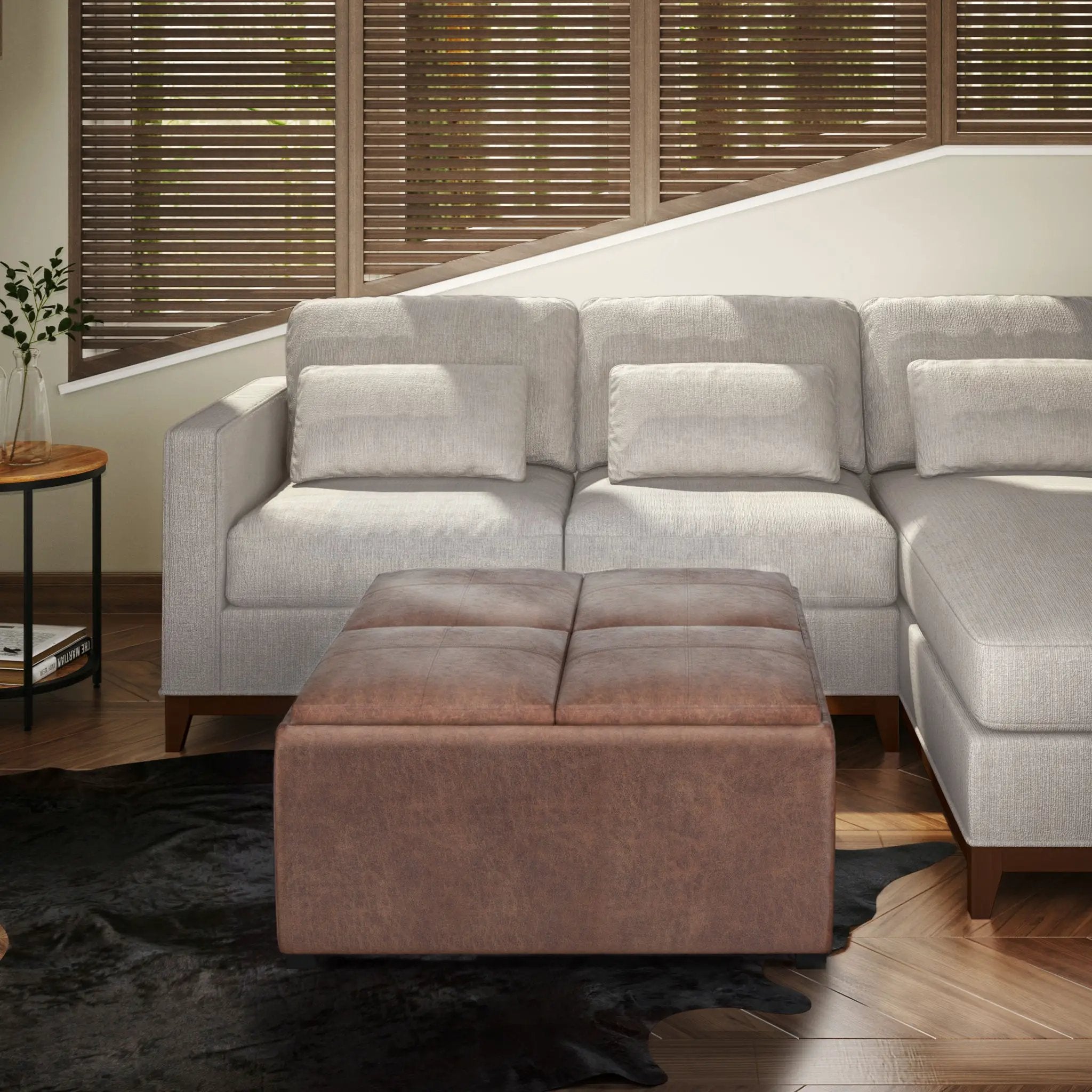 Avalon - Square Coffee Table, Storage Ottoman by Unique Piece Furniture