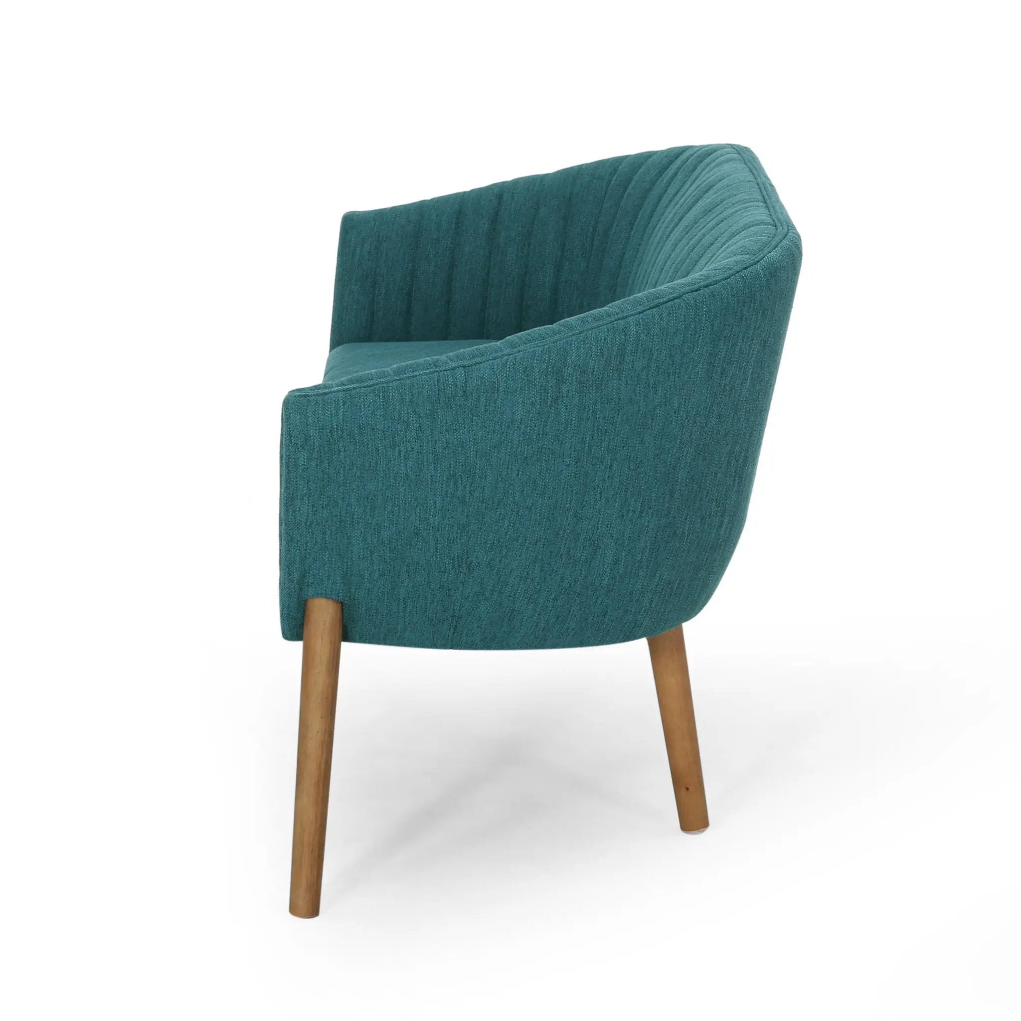 Mid Century Modern Loveseat With Channel Stitched Backrest by HouseOfZazla