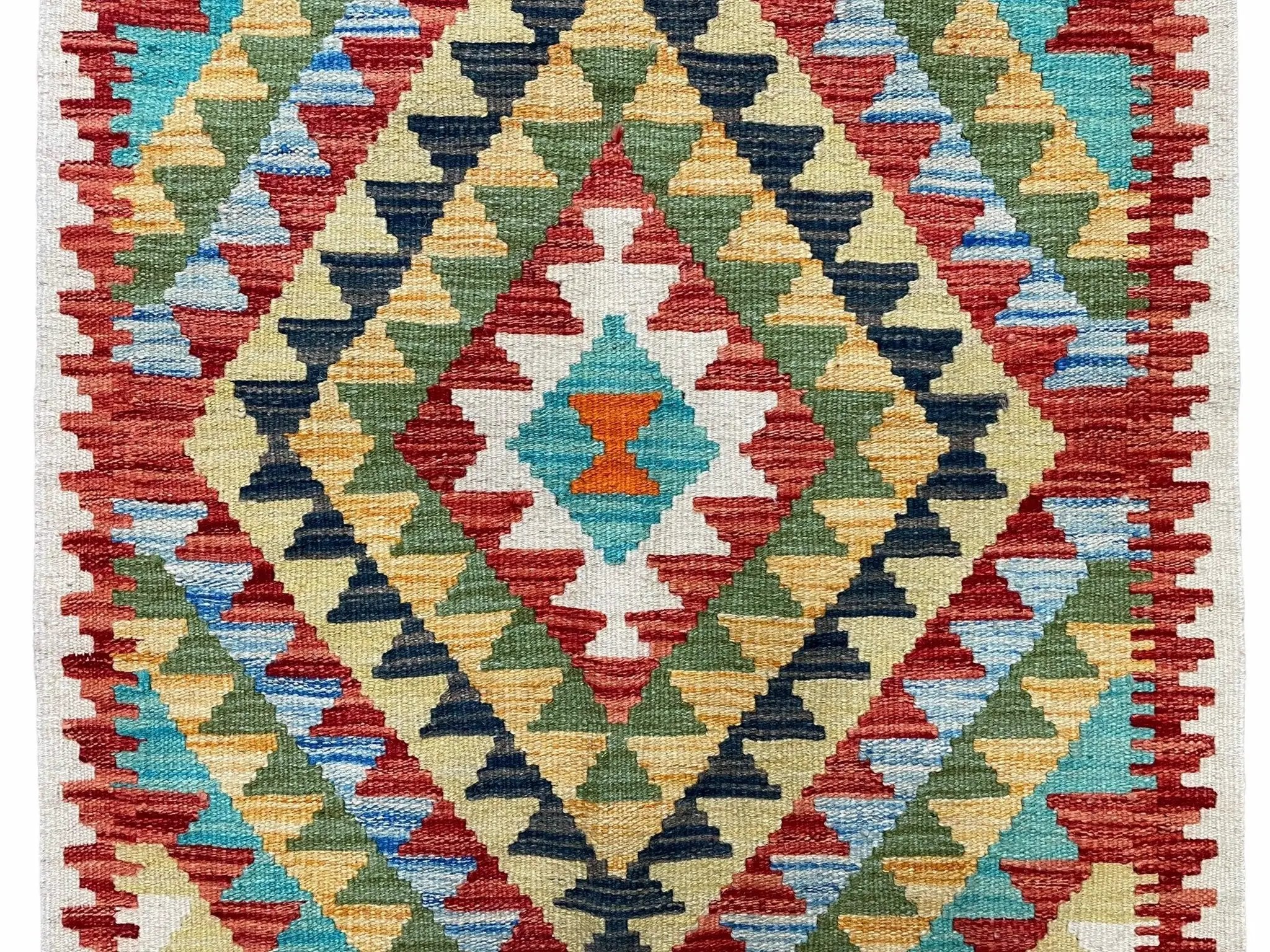 Small Kilim Rug 2x3 Colorful Turkish Kilim Accent Rug New Flatweave Wool Kilim Chobi Kilim Diamond Zigzag Playroom Rug by Jewel Rugs