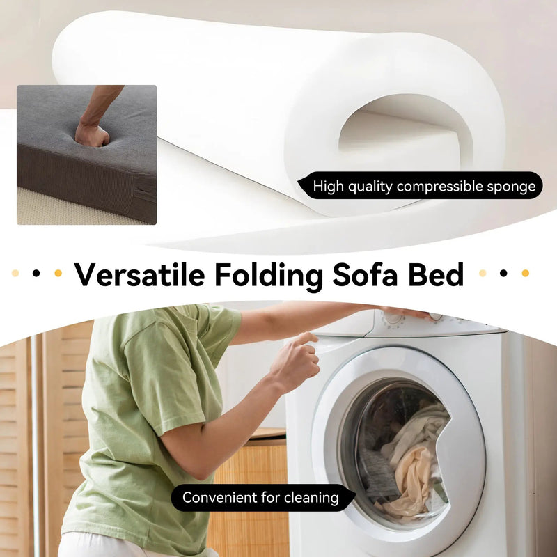 Foldable Sofa Bed Sleeper Lounge Chair with Pillow by HouseOfZazla