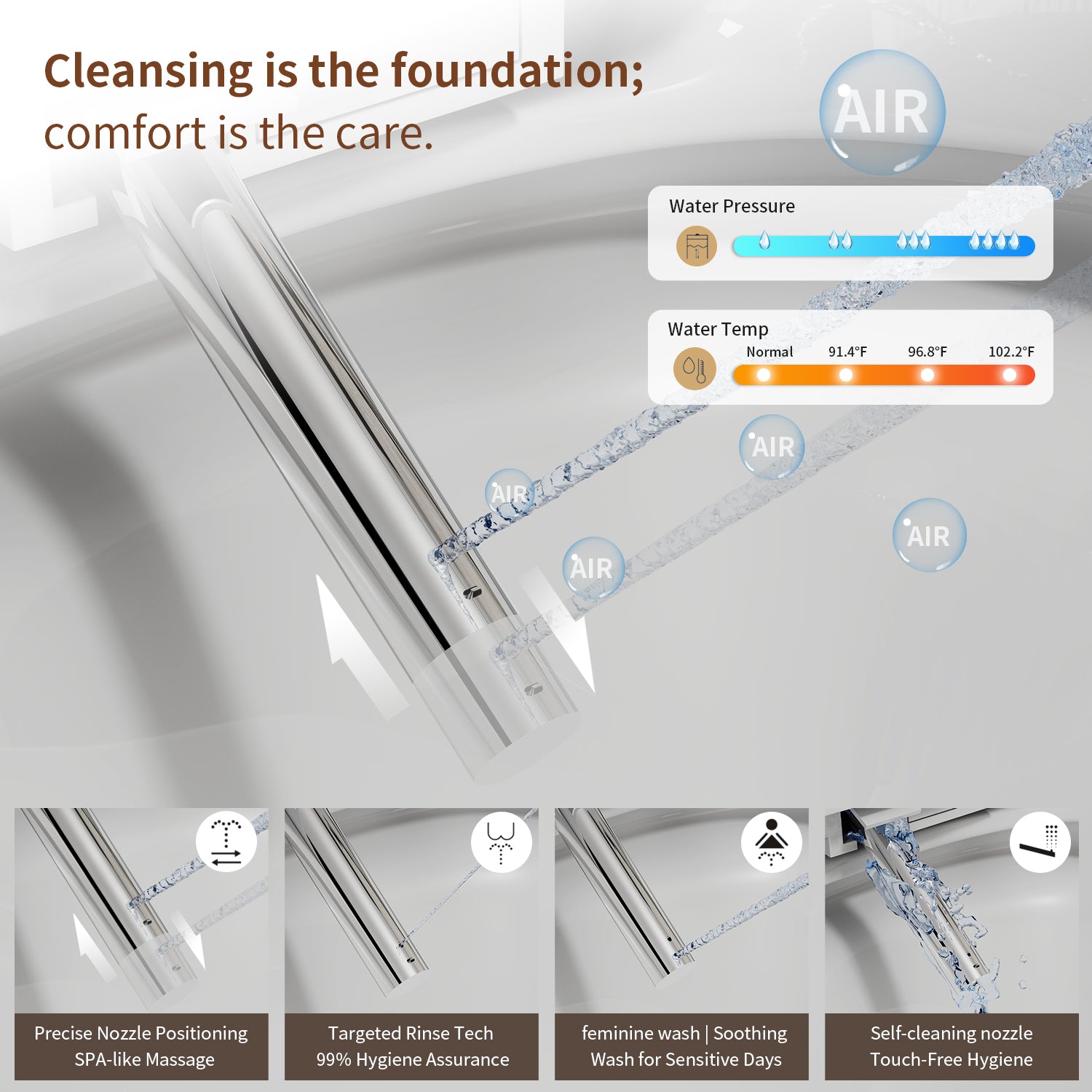 Smart Toilet Bidet Combo with Foot Sensor and Remote Control by HouseOfZazla