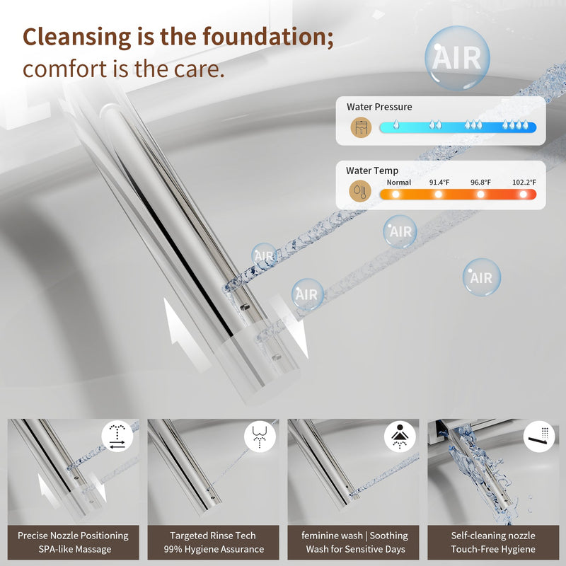 Smart Toilet Bidet Combo with Foot Sensor and Remote Control by HouseOfZazla