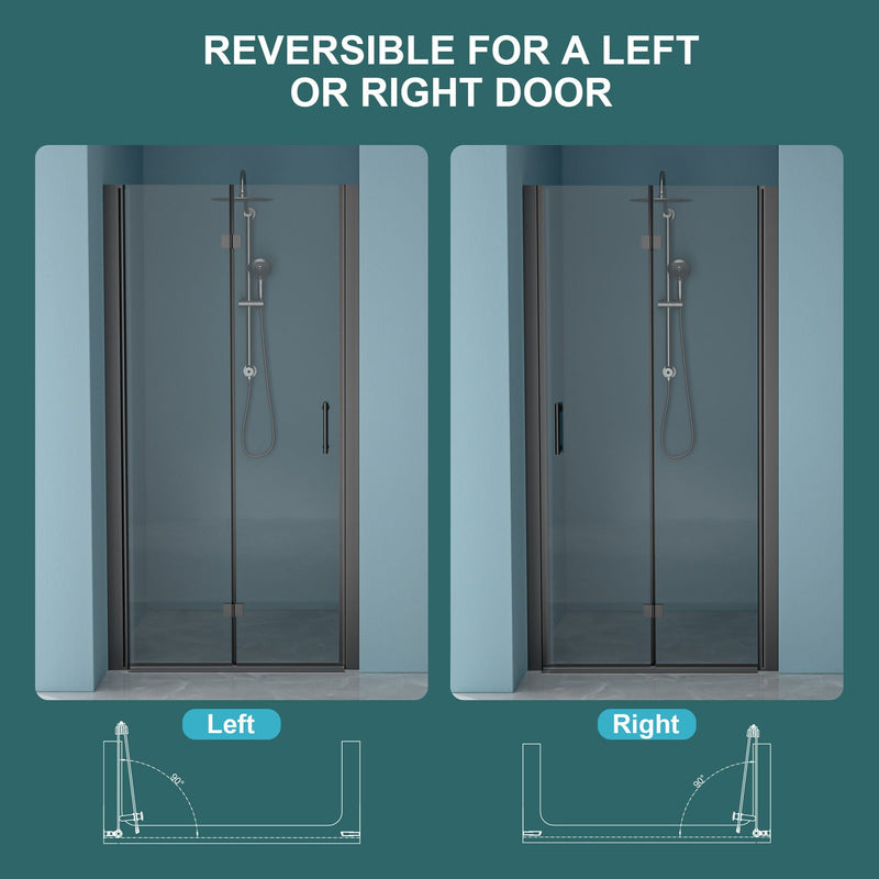 Fold Frameless Shower Door With Tempered Glass by HouseOfZazla
