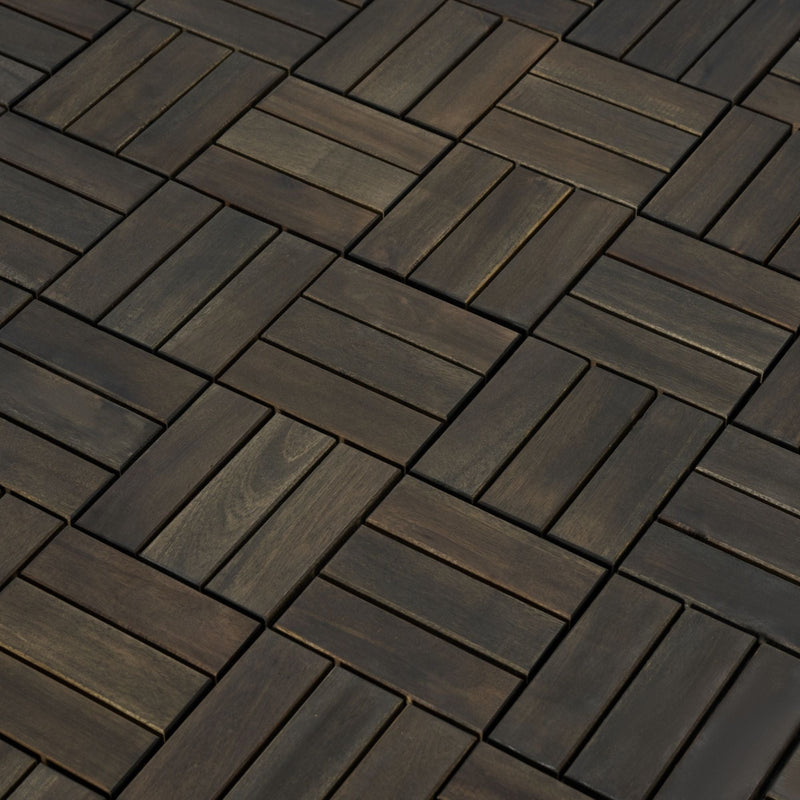 Acacia Wood Interlocking Deck Tiles Checker Pattern For Outdoor Flooring by HouseOfZazla