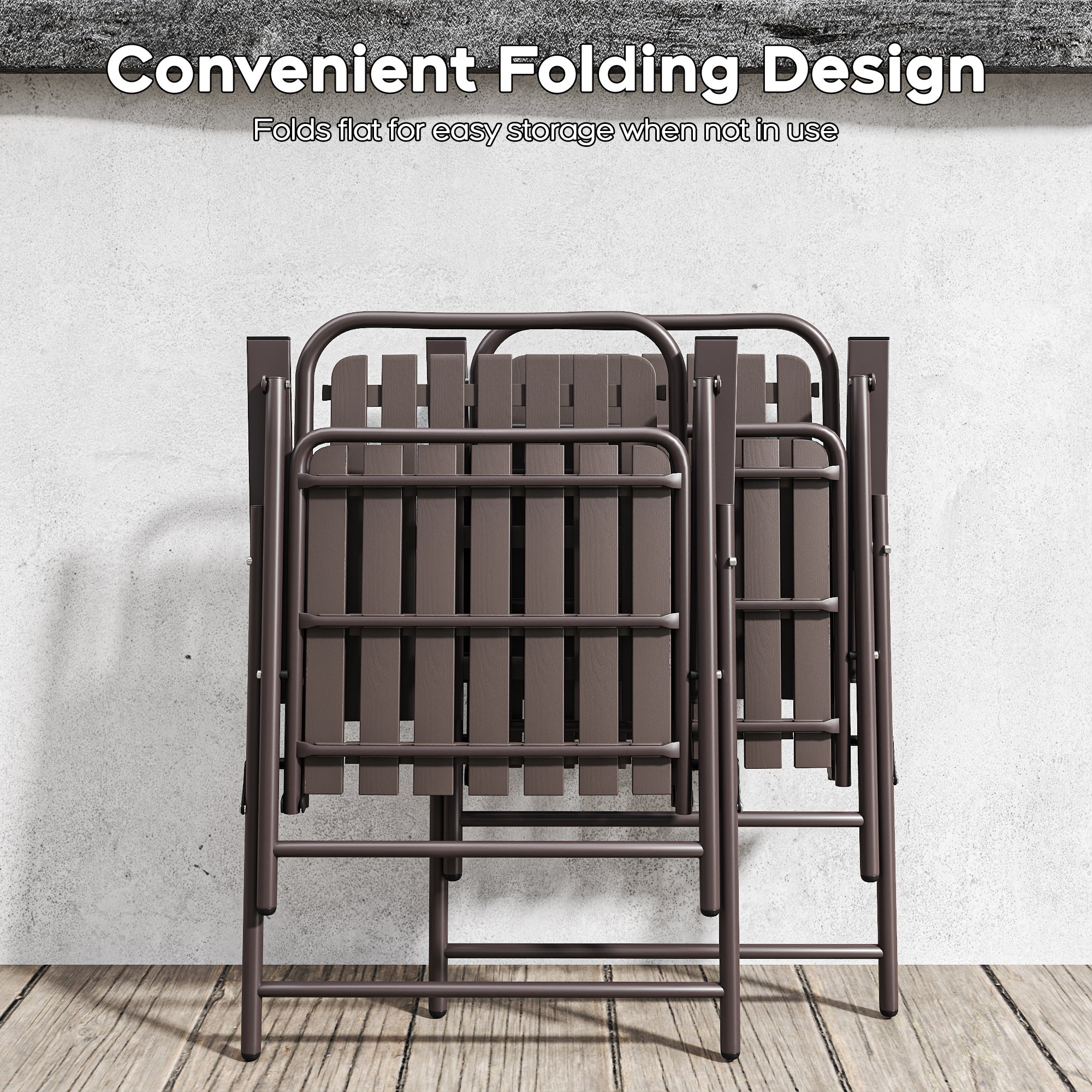 Brown 2-Piece Folding Chair, No Assembly Required by HouseOfZazla