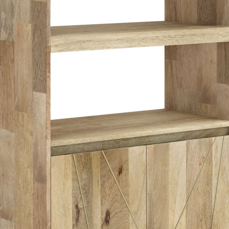 Jager - Bookshelf With Doors - Natural by Unique Piece Furniture