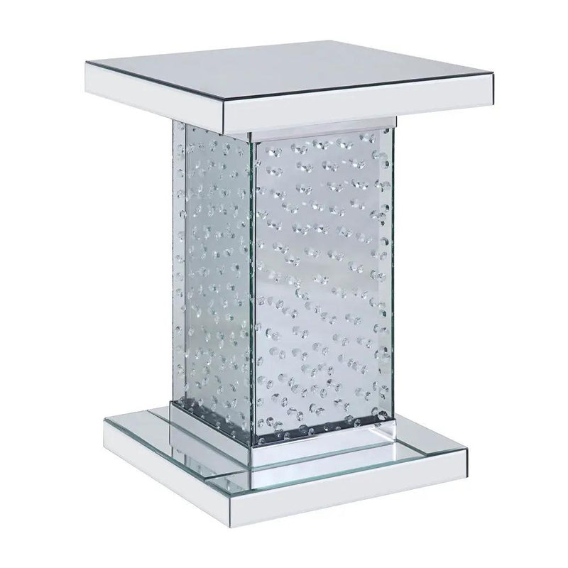 Nysa - 26" End Table - Mirrored & Faux Crystals by Unique Piece Furniture