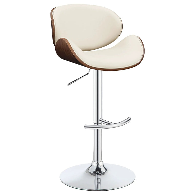 Adjustable Bar Stool With Upholstery - Ivory by HouseOfZazla