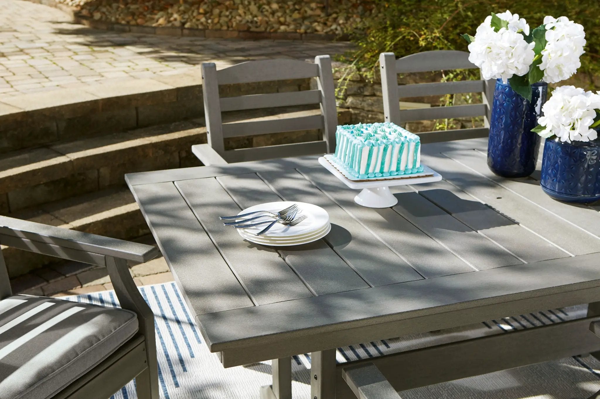 Visola - RECT Dining Table w/Umb OPT - Gray by Unique Piece Furniture