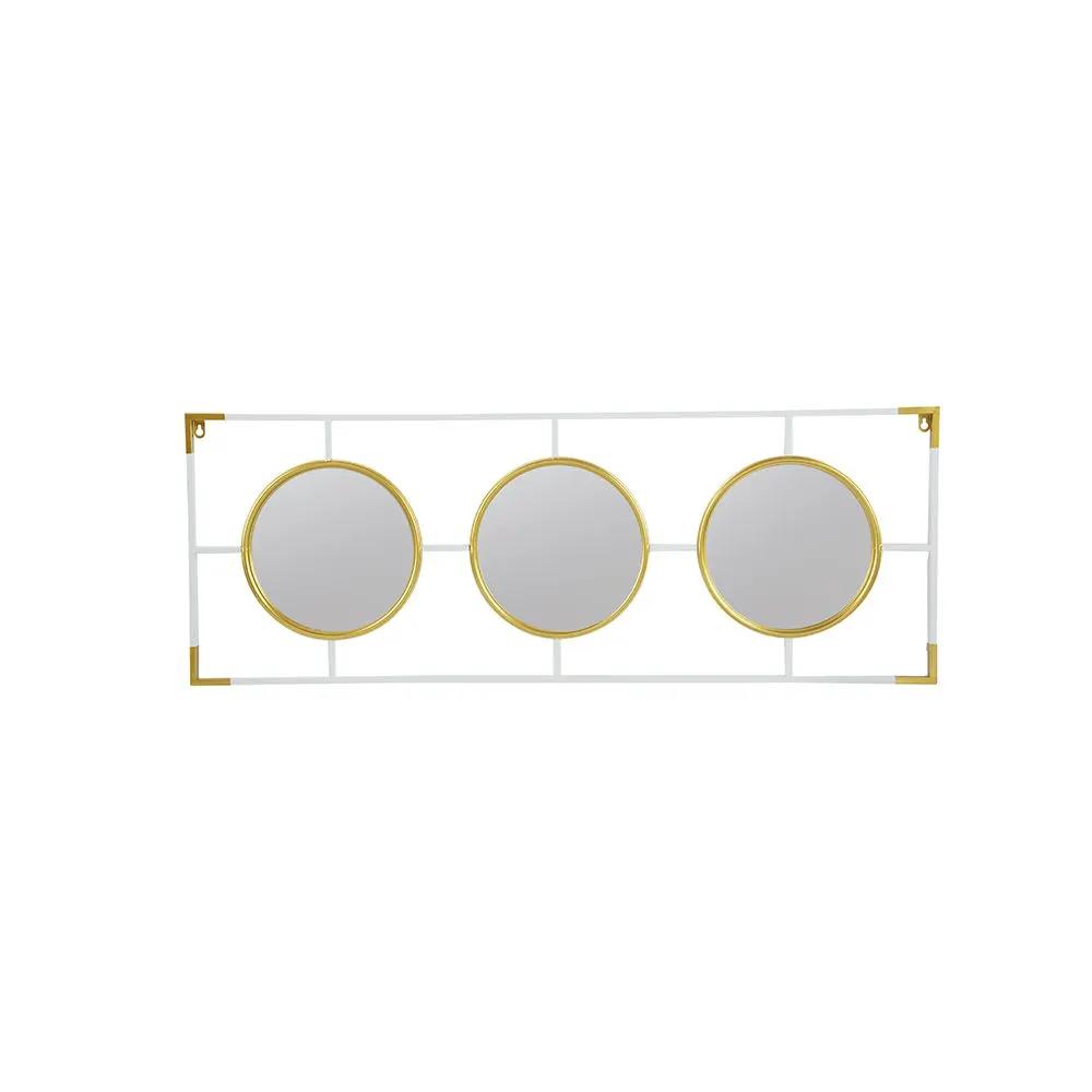 3 Mirror Piece Wall Mirror InRectangular Frame, Home Wall Decor For Bedroom Living Room