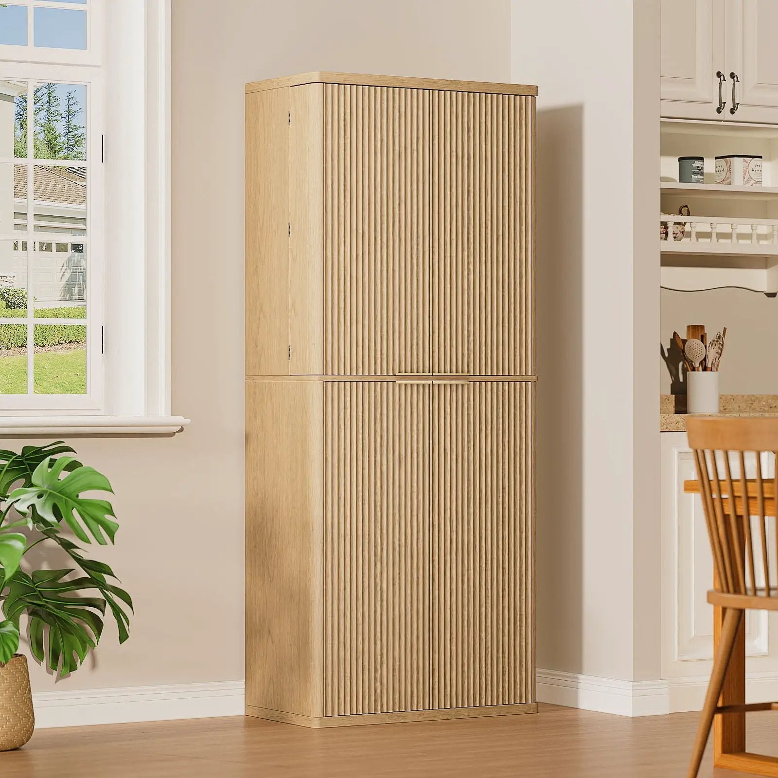 Kitchen Pantry Cabinet With 6 Doors by Unique Piece Furniture
