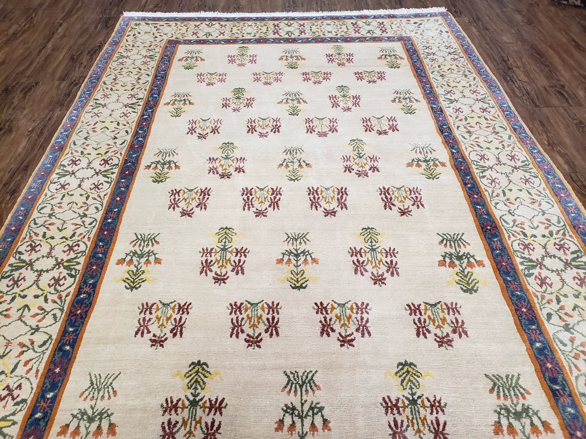 Tufenkian Rug 5.9 x 8.6, Tibetan Nepalese Rug, Hand Knotted, Soft Shiny Wool, Repeated Motifs, Contemporary Modern, Area Rug 6x9, Vintage by Jewel Rugs