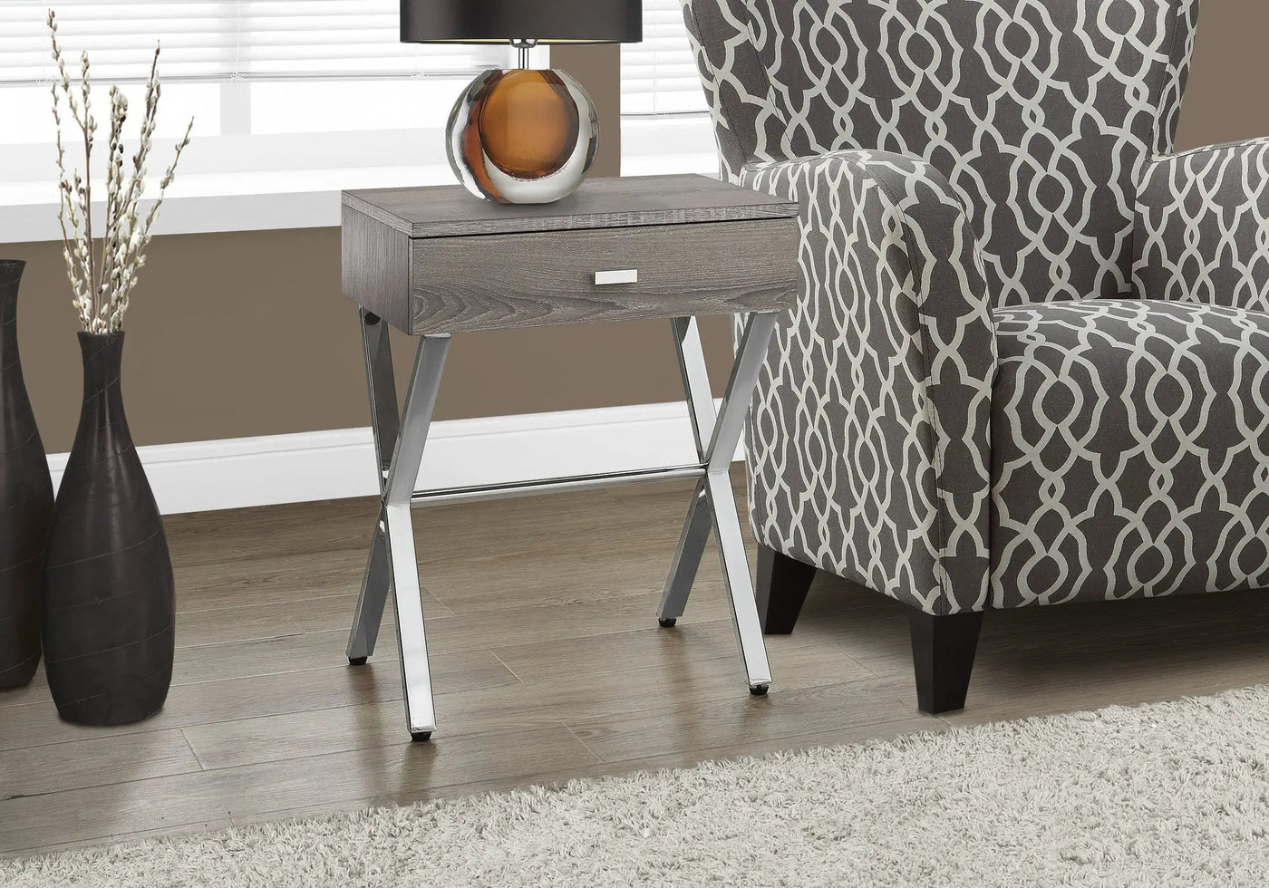 Accent Side X Table With Storage Drawer by HouseOfZazla