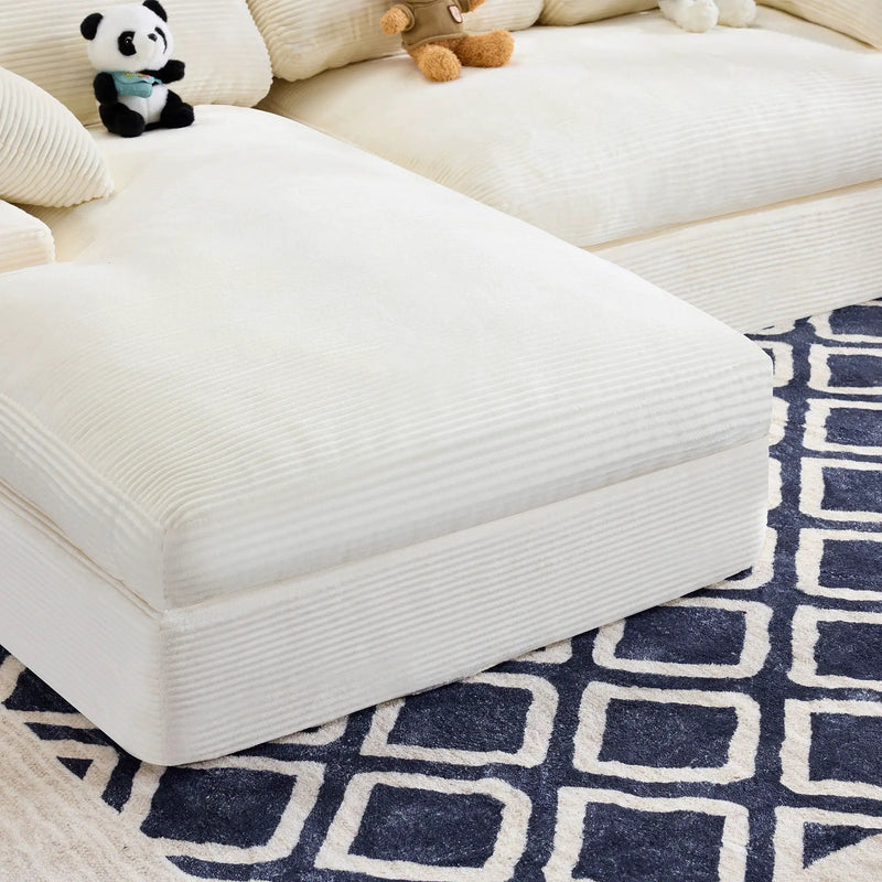 Compressed Sofa With 3 Back Cushions, 2 Throw Pillows