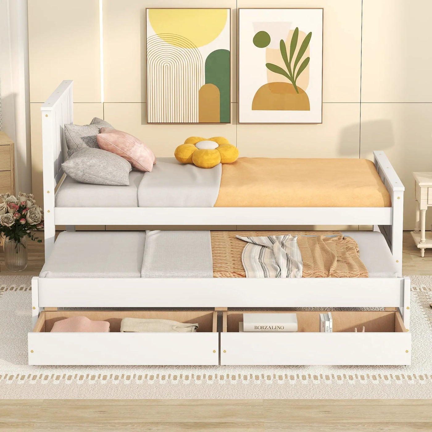 Platform Bed With Trundle And Drawers by HouseOfZazla