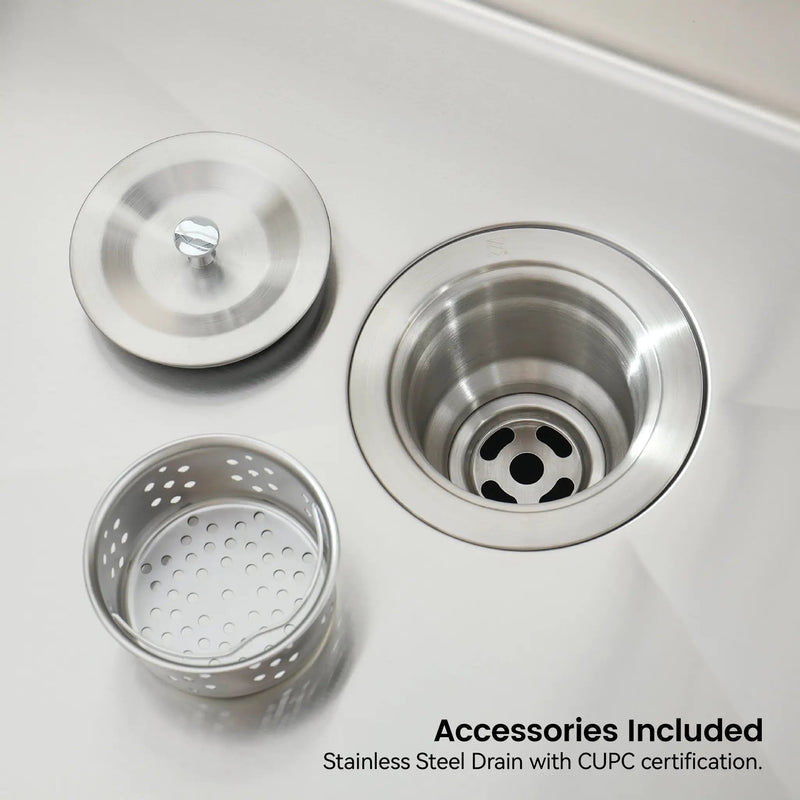 Stainless Steel Kitchen Sink, 27″x19″ Single Bowl, Undermount Handmade Sink in Brushed Nickel by HouseOfZazla