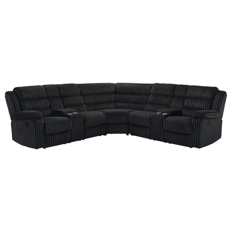 Atkinson Upholstered Reclining Sectional Sofa Black by Unique Piece Furniture
