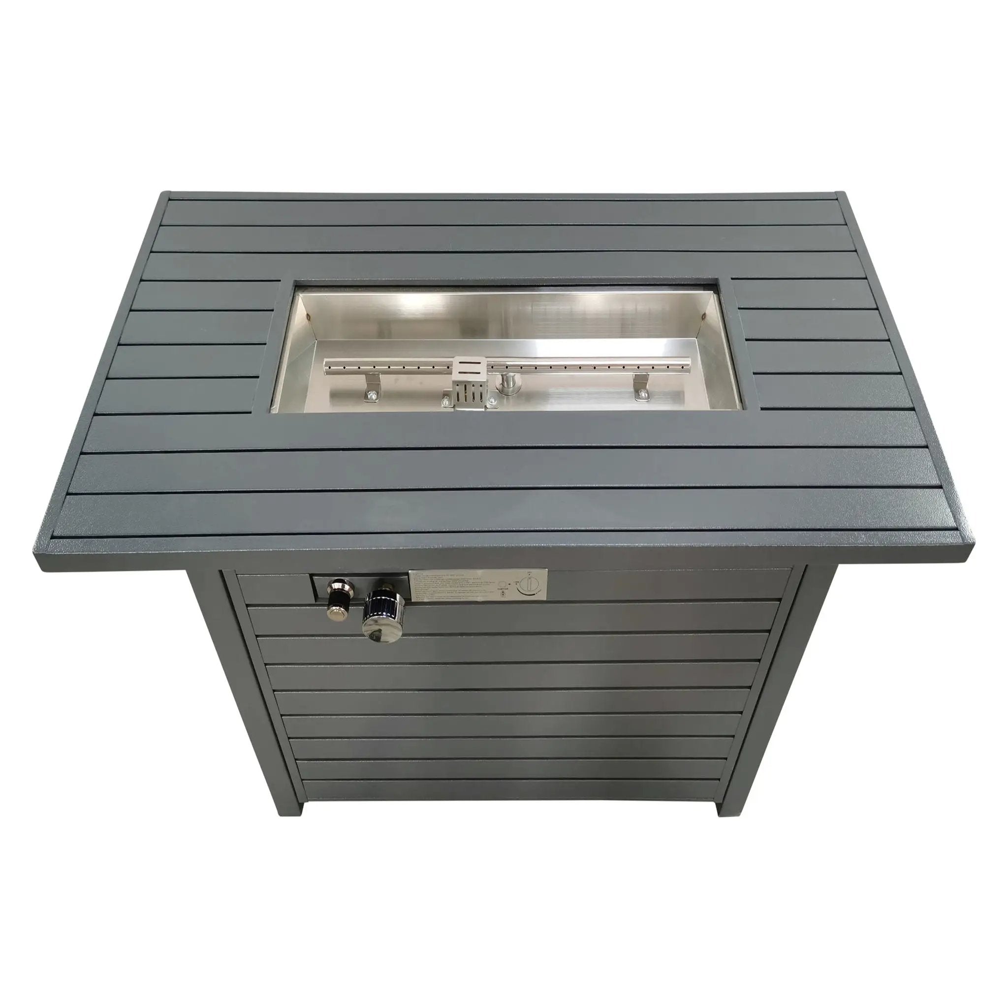 Propane Outdoor Fire Pit Table With Lid - Gray by Unique Piece Furniture