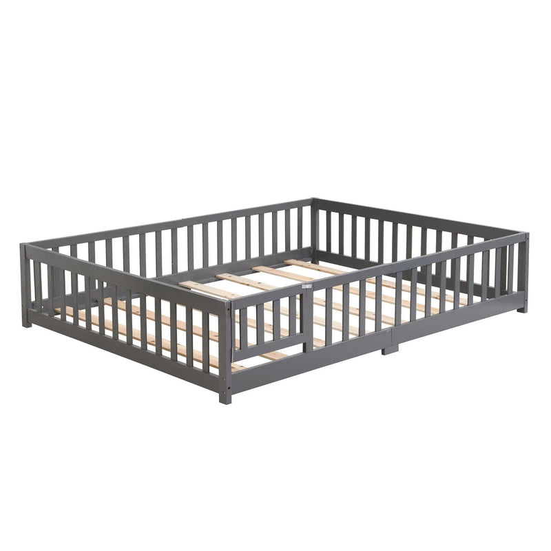 Solid Floor Bed With Door And Fence For Children by HouseOfZazla