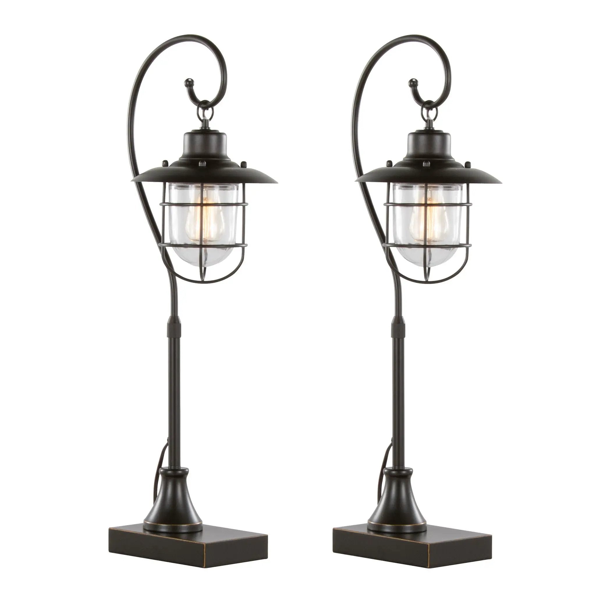 Landen - Contemporary Task Lamp (Set of 2) - Oil Rubbed Bronze / Clear by HouseOfZazla
