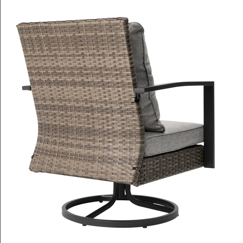 Swivel Rocker Patio Chairs With Cushions, All Weather (Set of 2) - Gray by HouseOfZazla