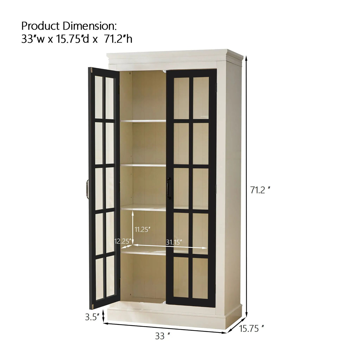 Rustic Style Display Cabinet With Glass Doors For Collectibles by HouseOfZazla