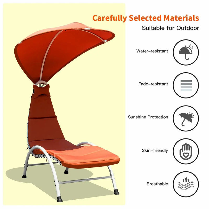 Patio Hanging Swing Hammock Chaise Lounger Chair with Canopy by DirectDeals