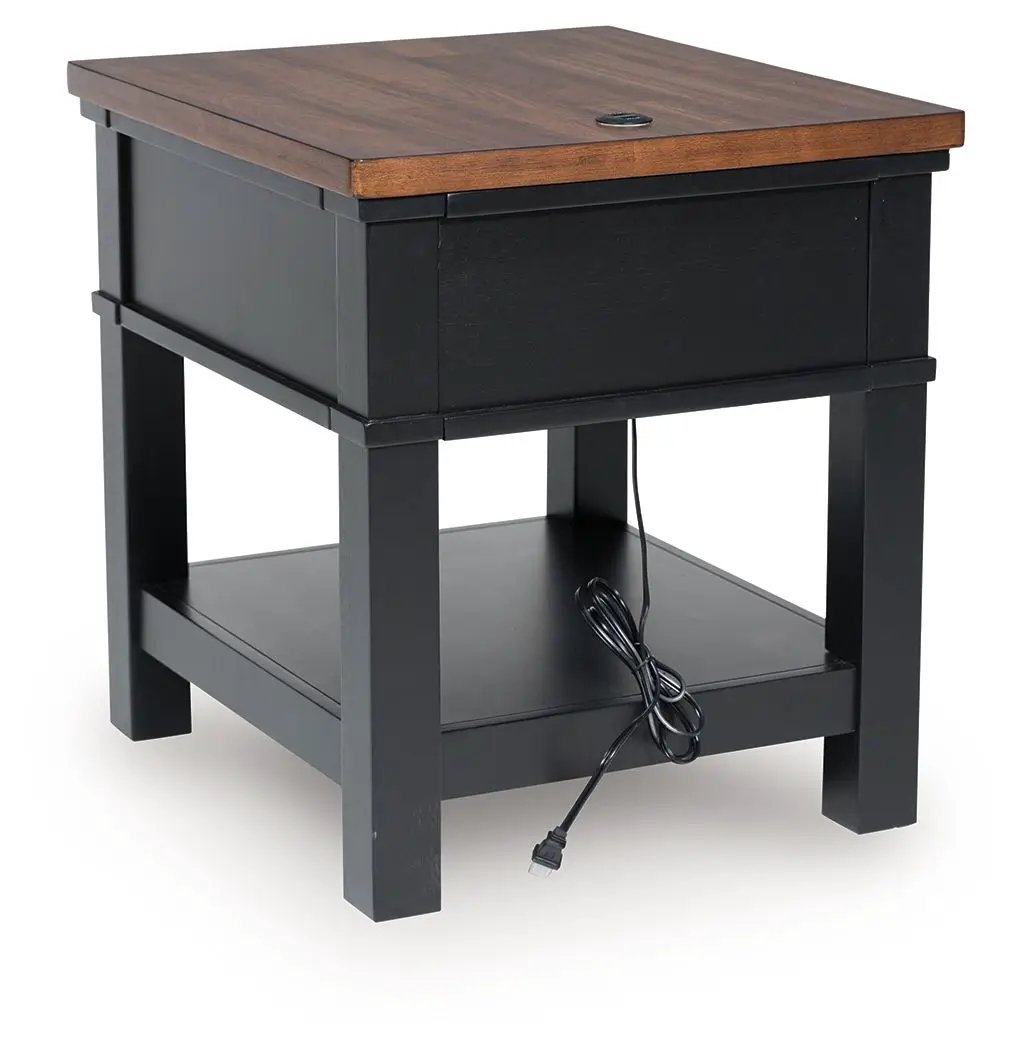 Wildenauer - Rectangular End Table - Brown / Black by Unique Piece Furniture