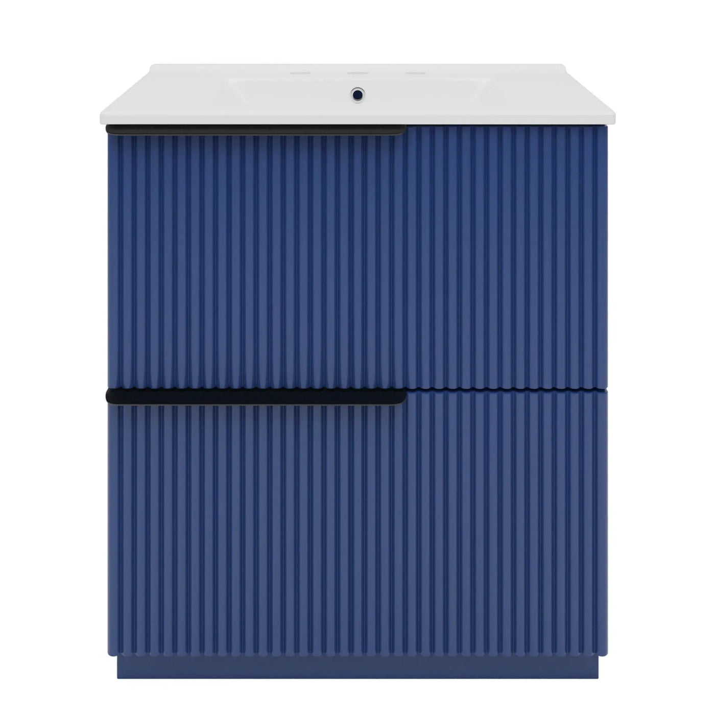 Fluted Bathroom Vanity With Ceramic Sink, Freestanding Cabinet by HouseOfZazla