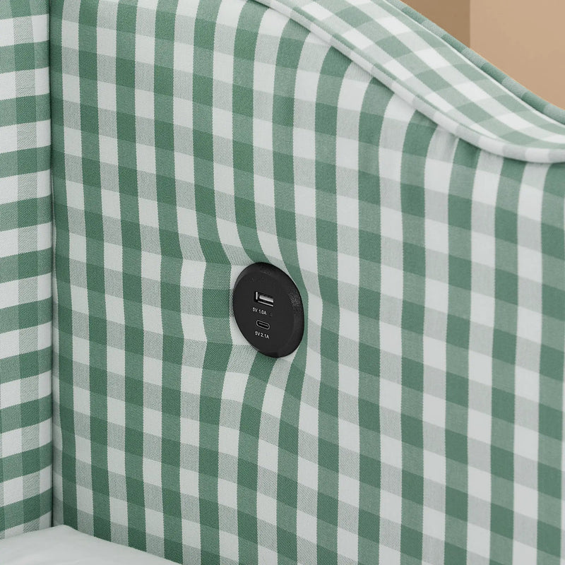 Cozy Gingham Daybed with Trundle Twin Size Sofa Bed No Box Spring Needed by HouseOfZazla