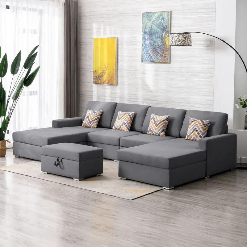 Nolan - Fabric 5 Piece Sectional Sofa With Interchangeable Legs by Unique Piece Furniture