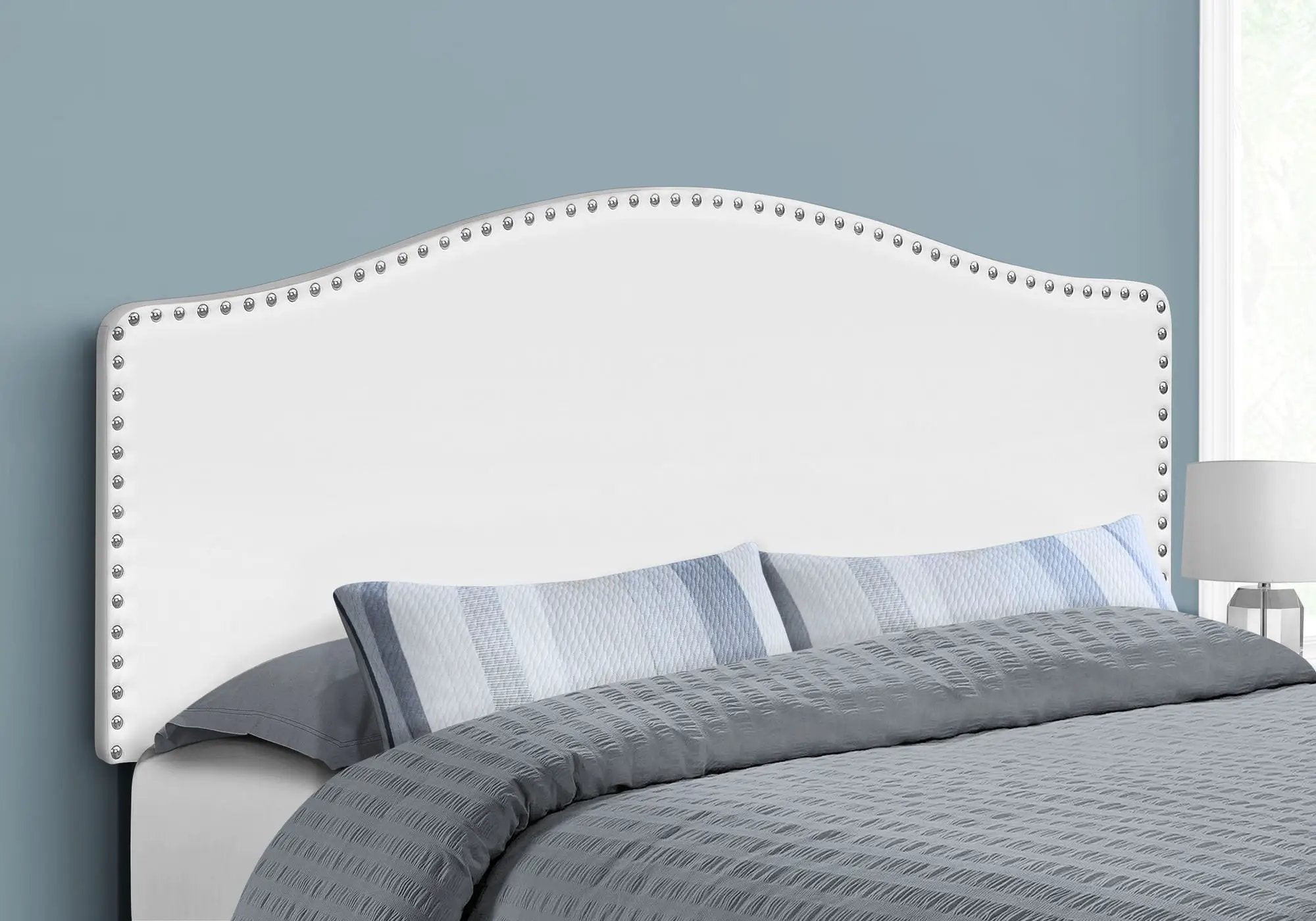 Queen Size Upholstered Bed Headboard - White, Transitional by HouseOfZazla