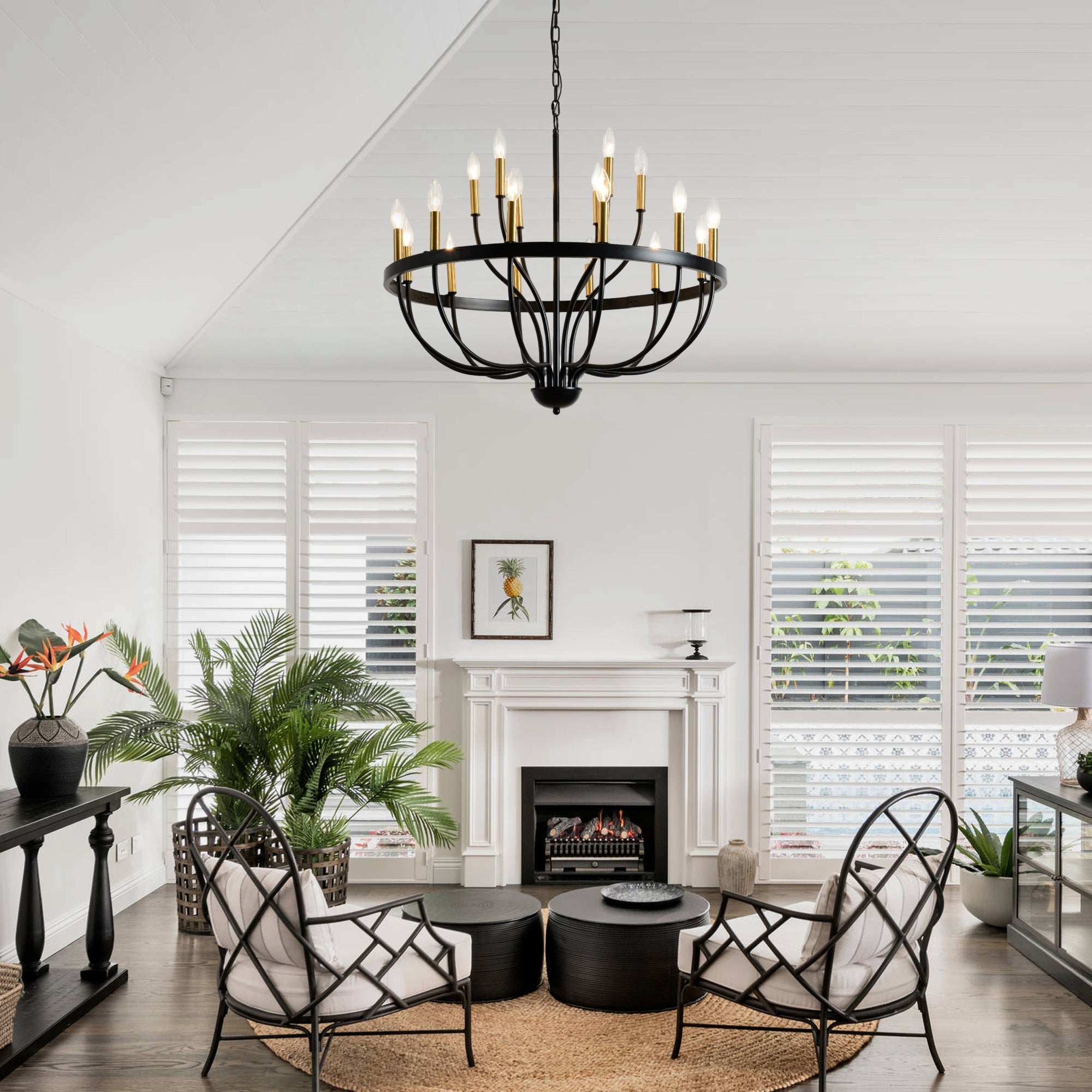 18-Light Industrial Iron Candle Chandelier by HouseOfZazla