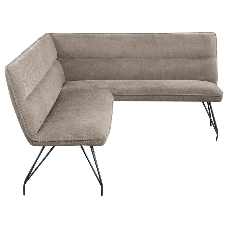 Dodson Fabric Upholstered L-Shaped Nook Dining Bench Taupe by Unique Piece Furniture