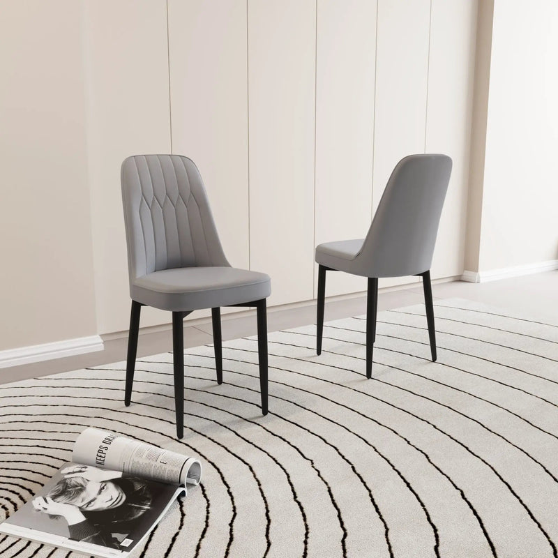 Modern Dining Chair With Cushions And Metal Legs by Unique Piece Furniture