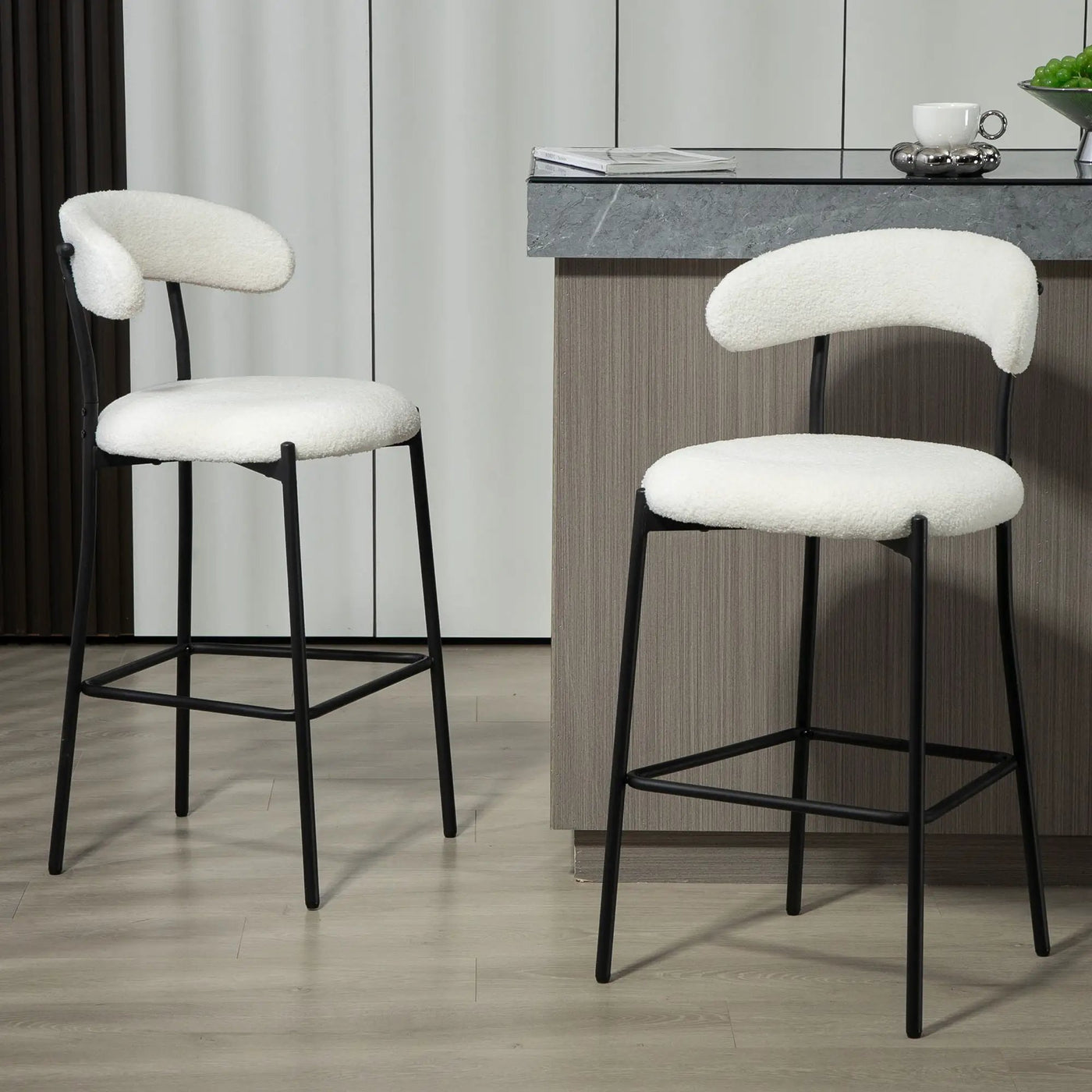 Counter Height Bar Stools With Powder Coating Base And Footrest by Unique Piece Furniture