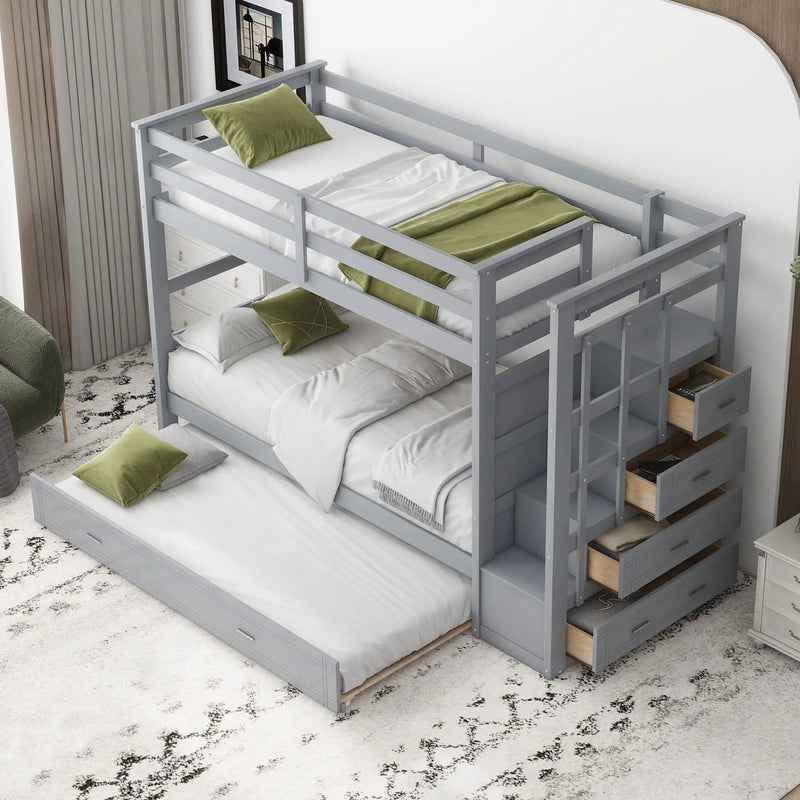 Bunk Bed With Trundle And Staircase by Unique Piece Furniture