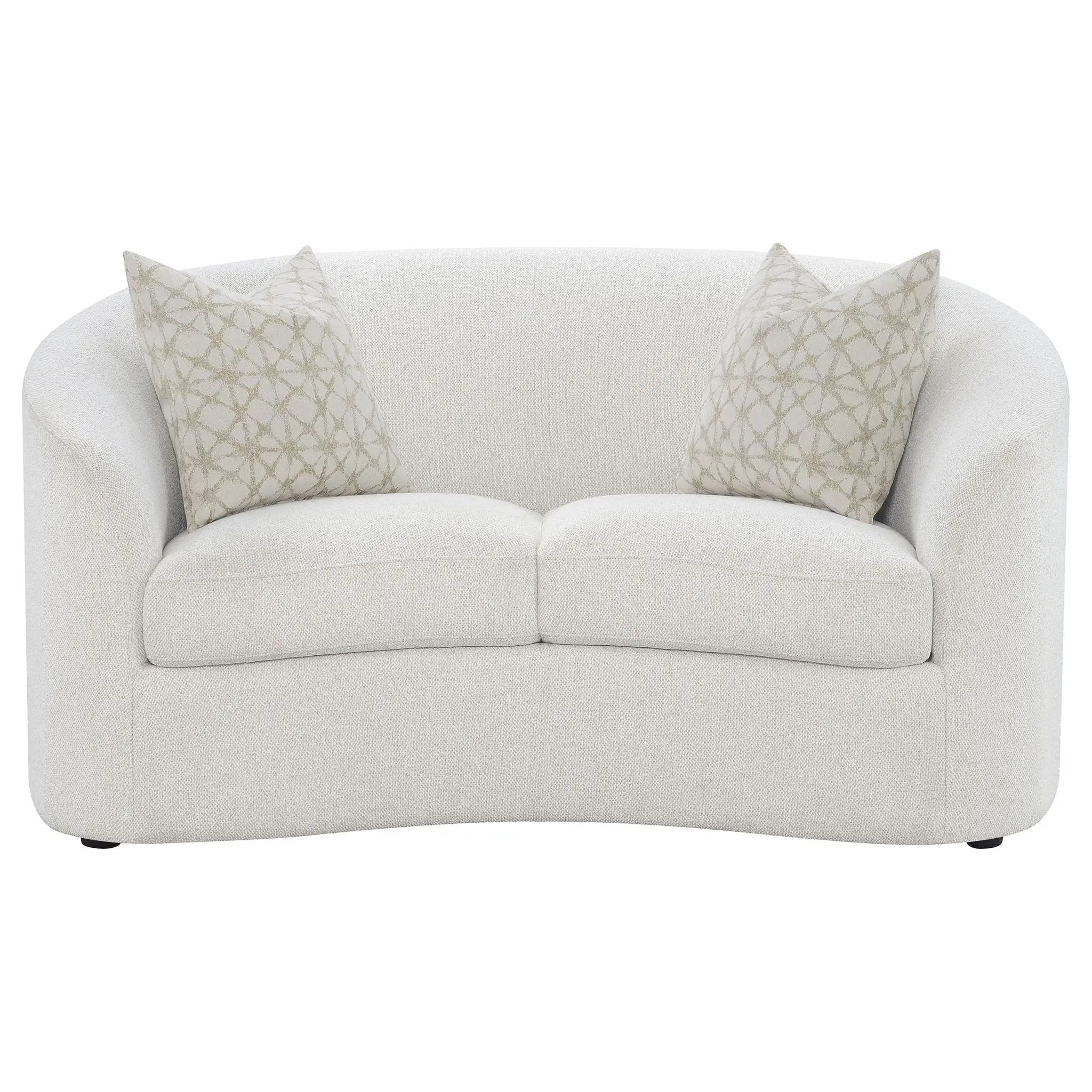 Rainn Boucle Upholstered Sloped Arm Loveseat Latte by Unique Piece Furniture