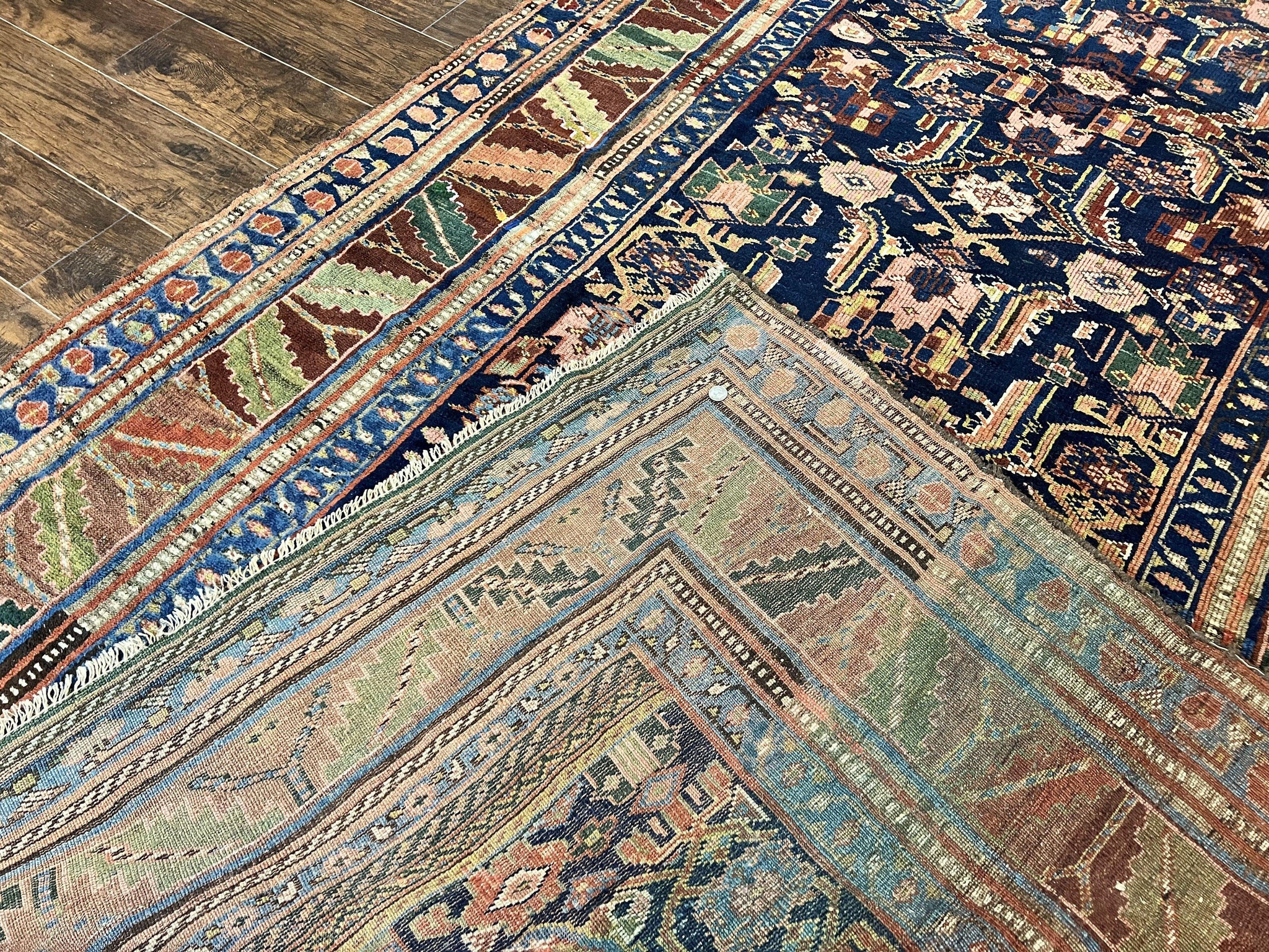 Caucasian Kalegy Rug 6x11, Wide Runner, Wool Hand Knotted Carpet, Navy Blue Tribal Rug, 1920s Antique Rug, 6 x 11 Oriental Carpet by Jewel Rugs