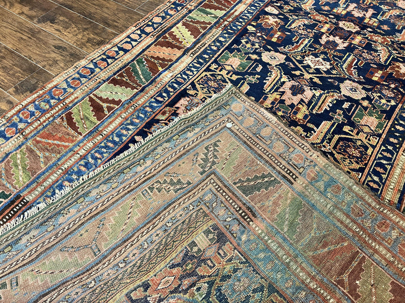 Caucasian Kalegy Rug 6x11, Wide Runner, Wool Hand Knotted Carpet, Navy Blue Tribal Rug, 1920s Antique Rug, 6 x 11 Oriental Carpet by Jewel Rugs