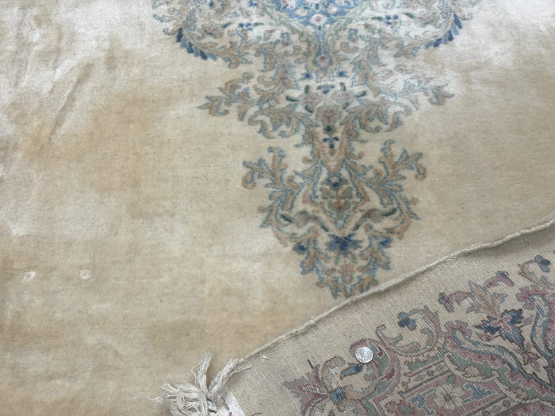 Palace Size Persian Kerman Rug 12x18, Floral Semi Open Field, Signed, Fine 240 KPSI by Jewel Rugs